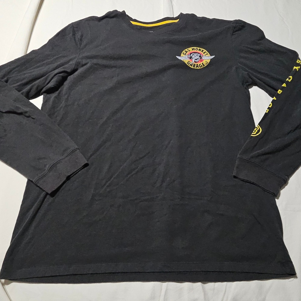 Gas Monkey Garage Long Sleeve Shirt Mens XL Black Graphic Fast N Loud Tee